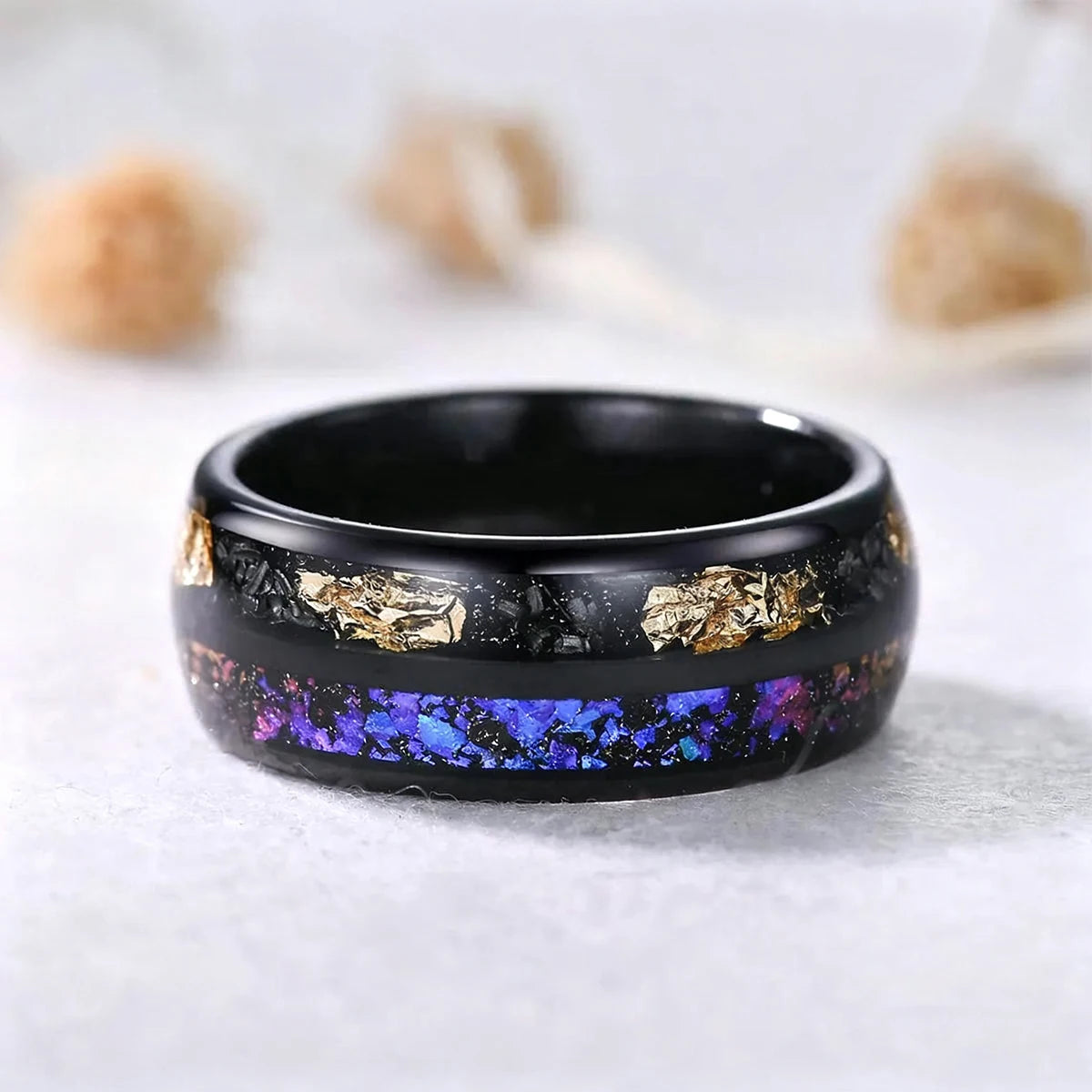 Odin– Nebulainspirert ring med ametyst og stjerneskinn