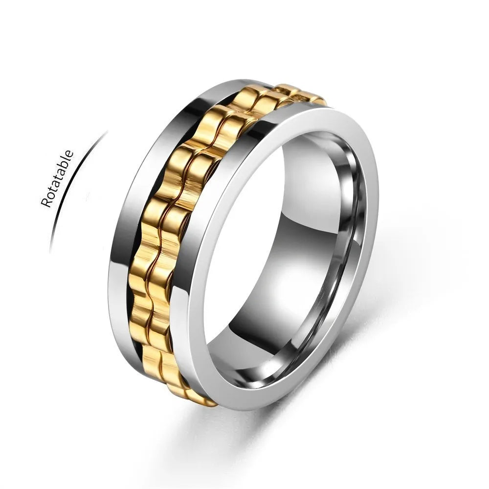 Anti-stress ring i rustfritt stål for menn