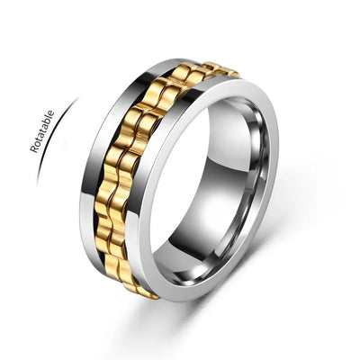 Anti-stress ring i rustfritt stål for menn