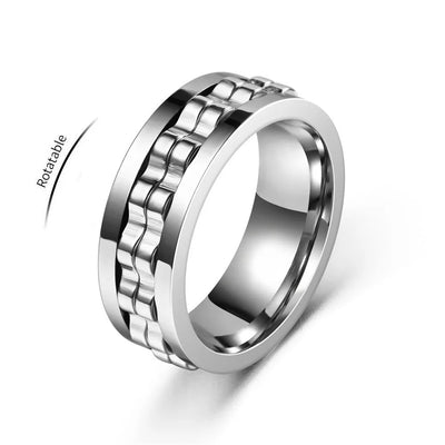 Anti-stress ring i rustfritt stål for menn