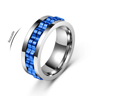 Anti-stress ring i rustfritt stål for menn